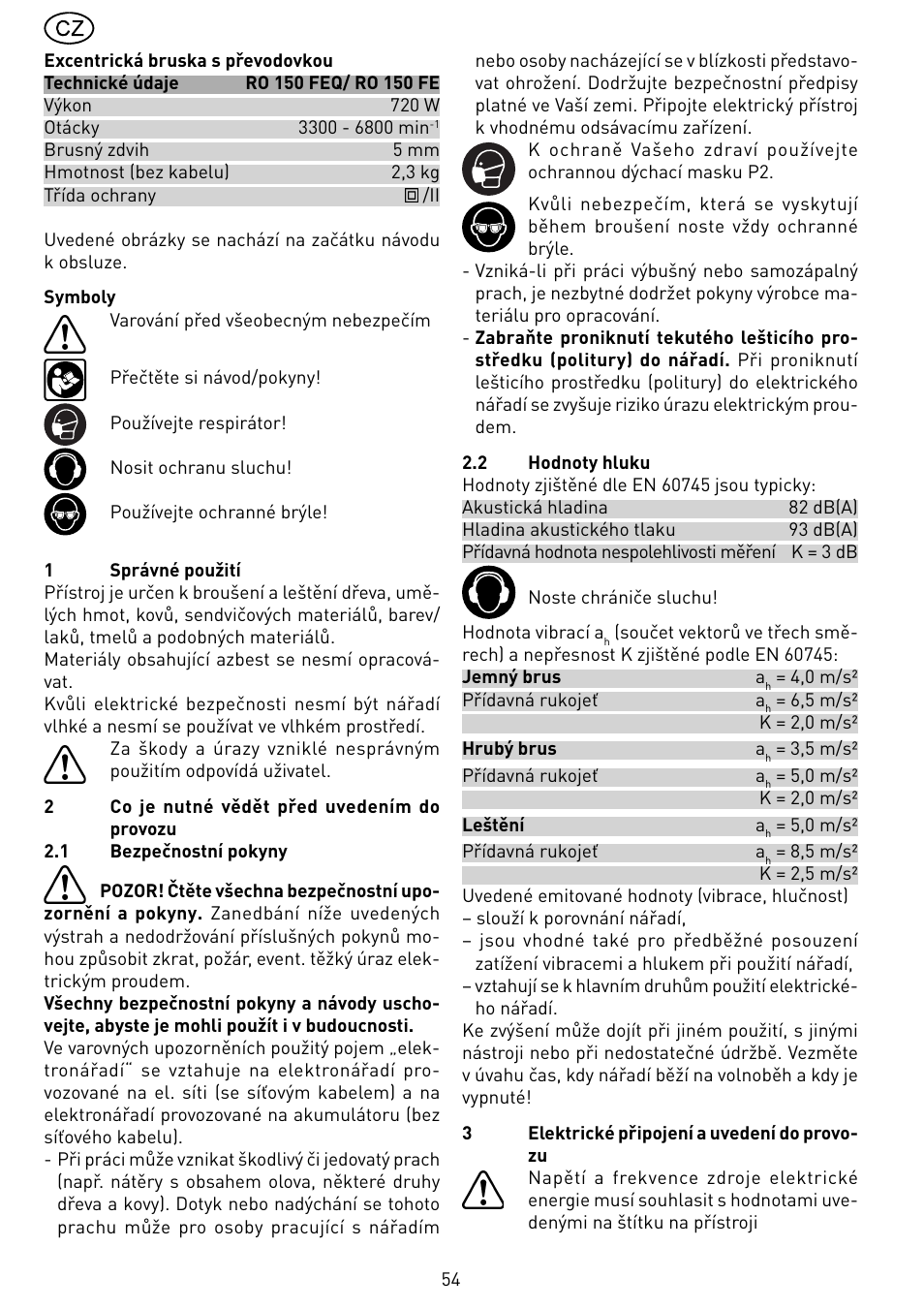 Festool RO 150 FEQ-FE User Manual | Page 54 / 62