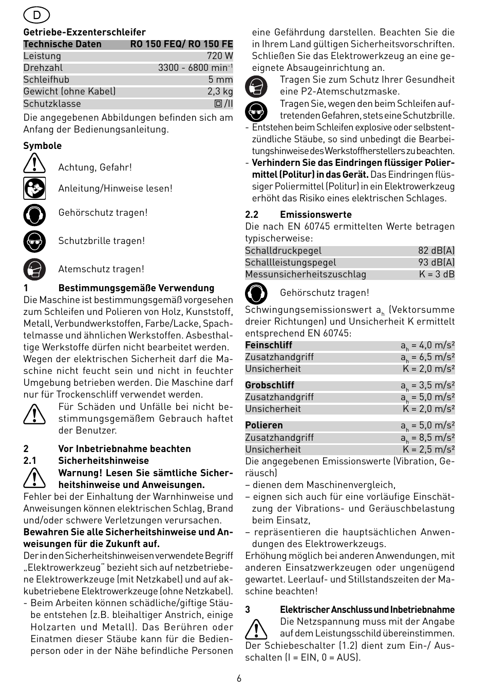 Festool RO 150 FEQ-FE User Manual | Page 6 / 62