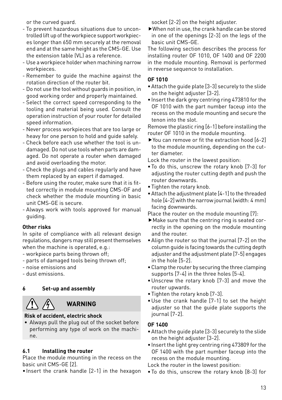 Festool CMS-OF User Manual | Page 13 / 100