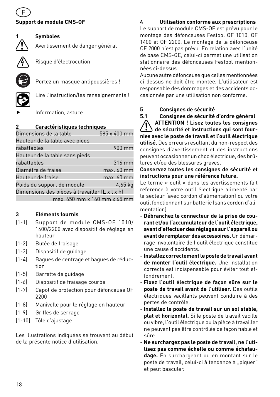 Festool CMS-OF User Manual | Page 18 / 100