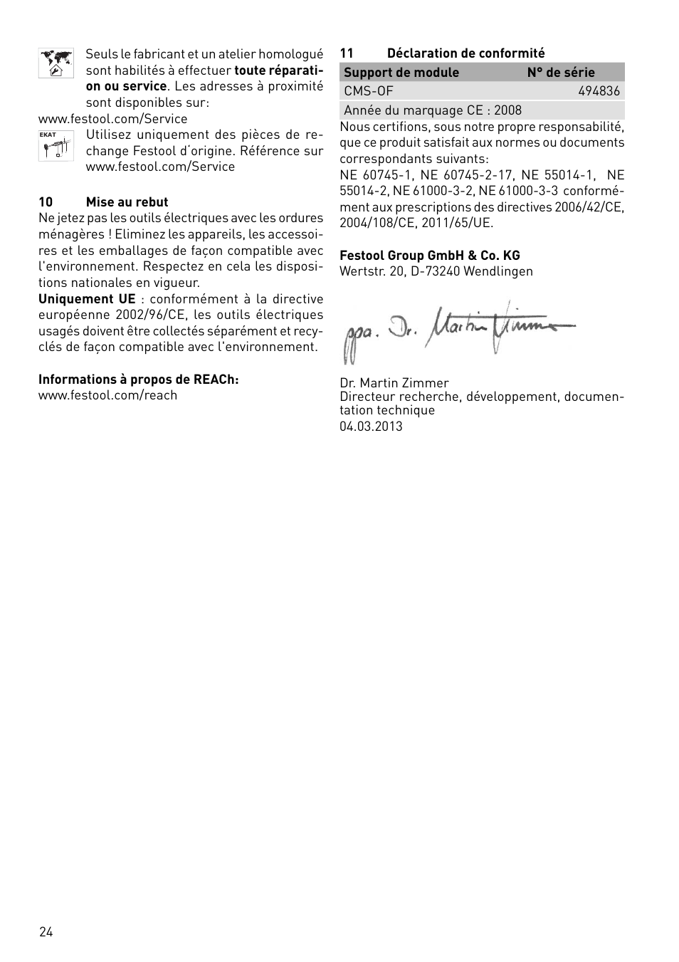 Festool CMS-OF User Manual | Page 24 / 100