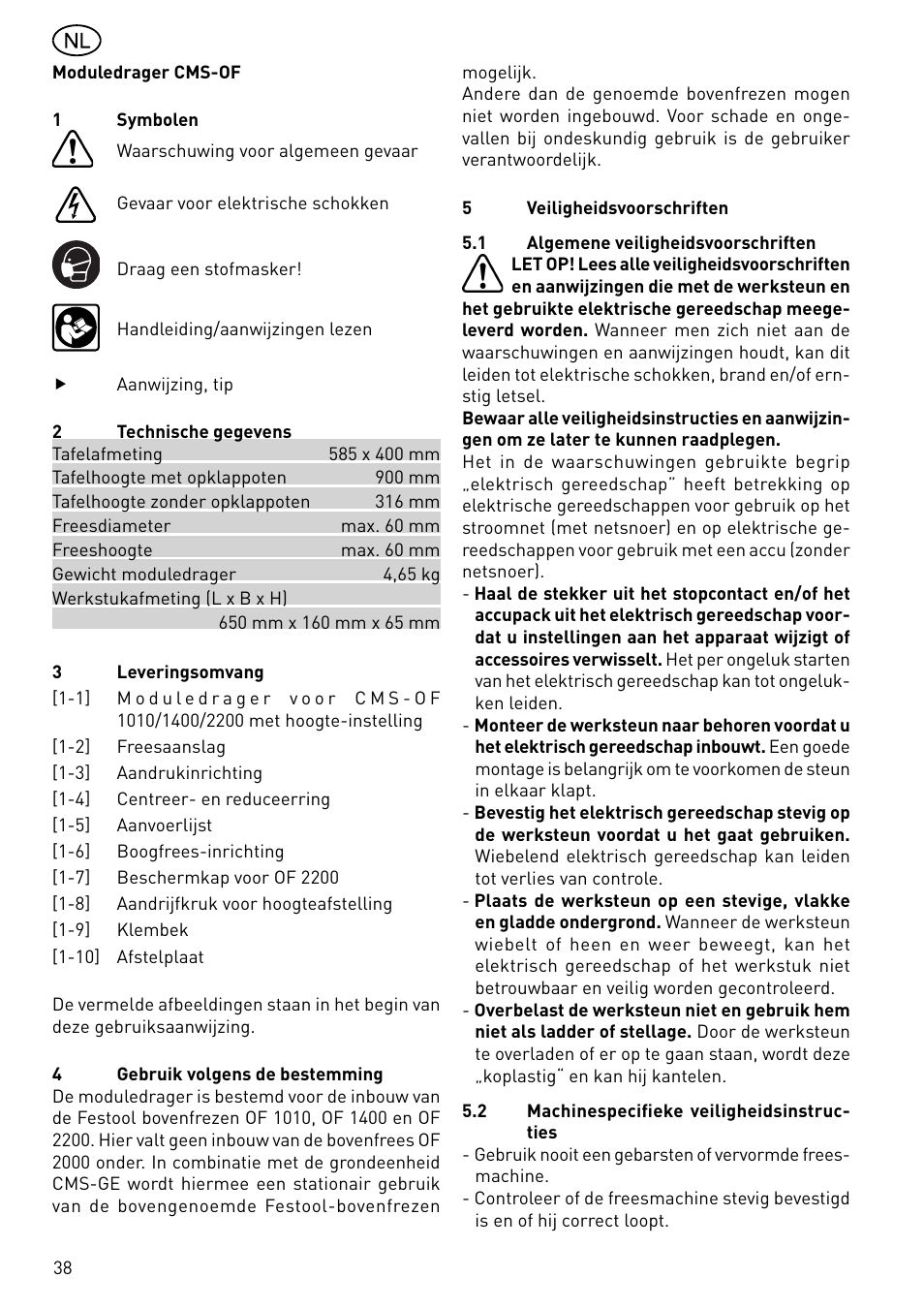 Festool CMS-OF User Manual | Page 38 / 100