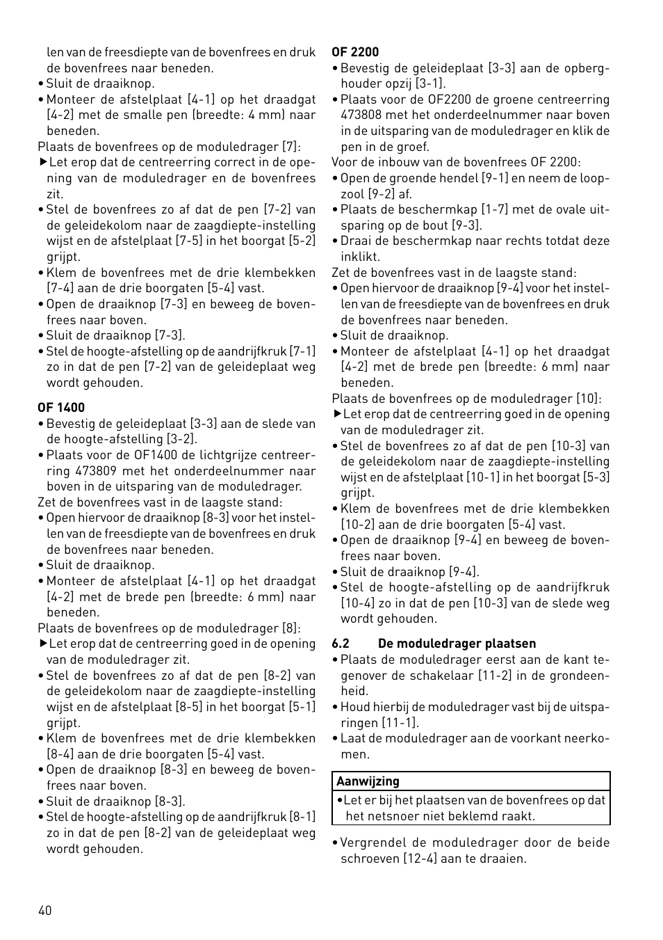 Festool CMS-OF User Manual | Page 40 / 100