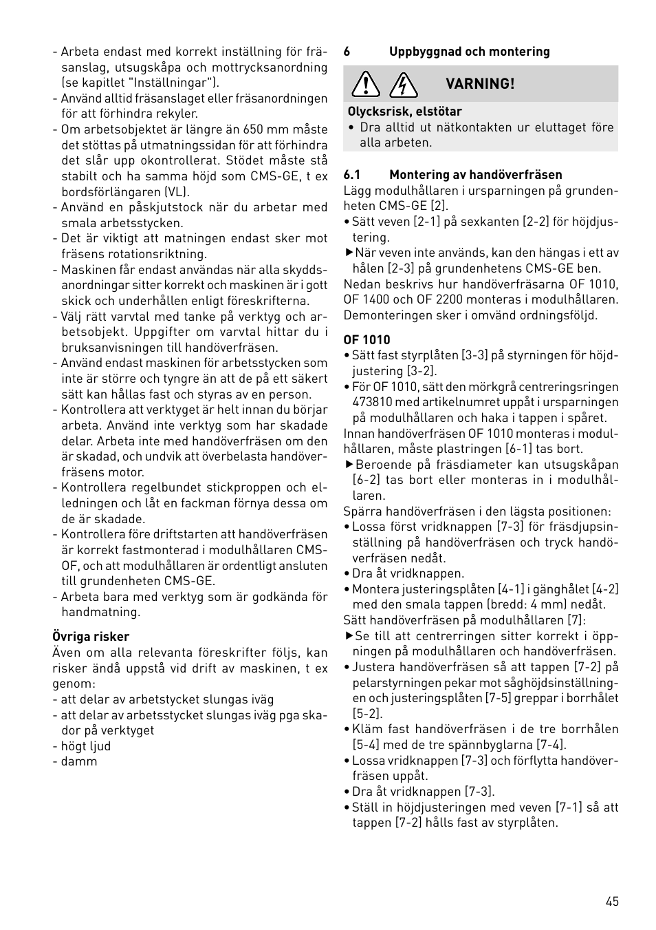 Festool CMS-OF User Manual | Page 45 / 100