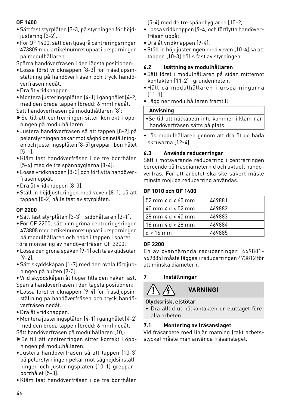 Festool CMS-OF User Manual | Page 46 / 100