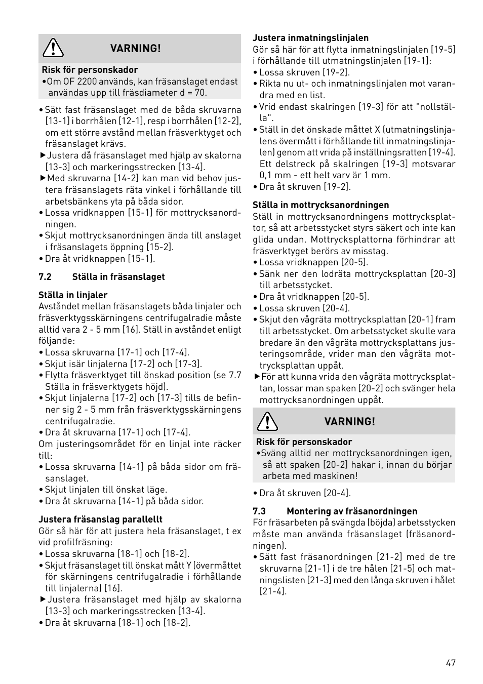 Festool CMS-OF User Manual | Page 47 / 100