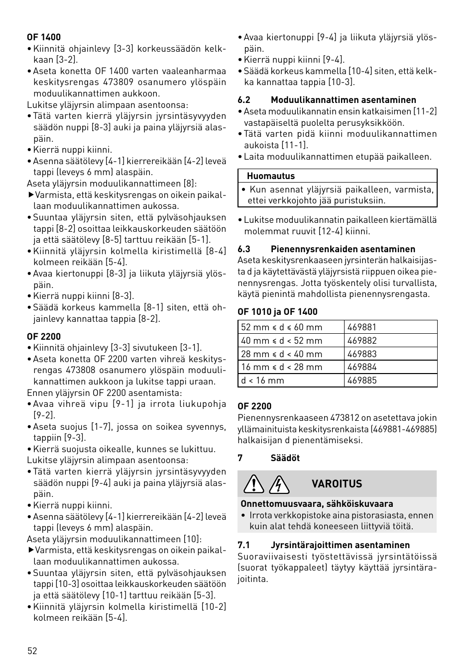 Festool CMS-OF User Manual | Page 52 / 100