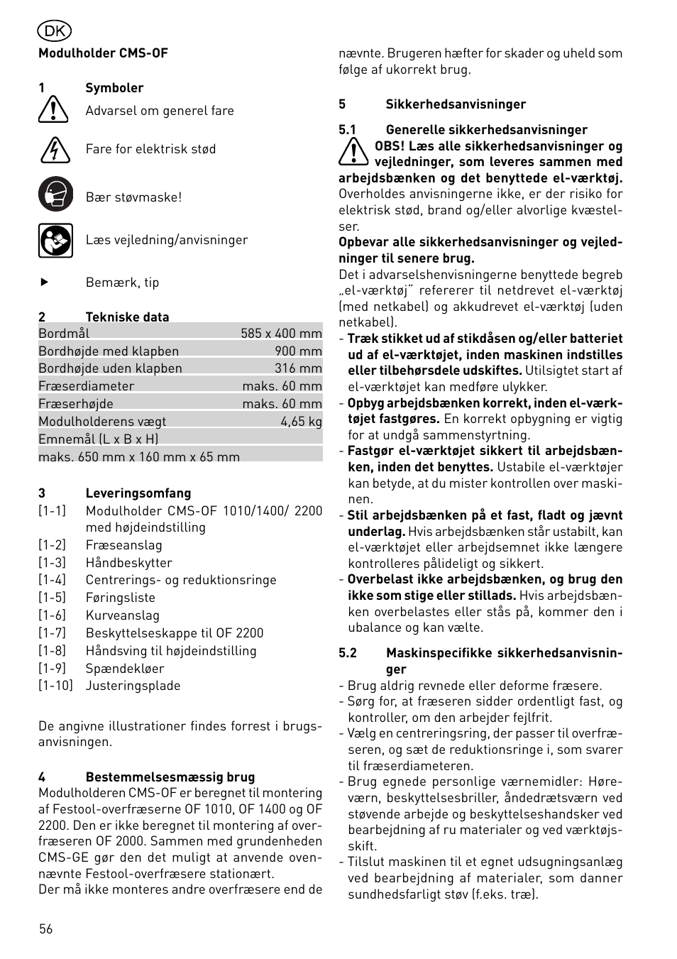 Festool CMS-OF User Manual | Page 56 / 100