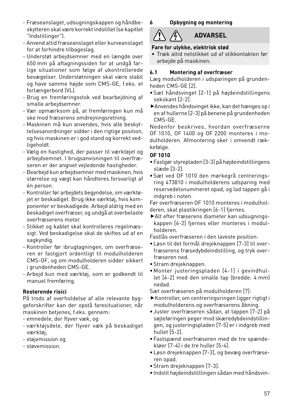 Festool CMS-OF User Manual | Page 57 / 100