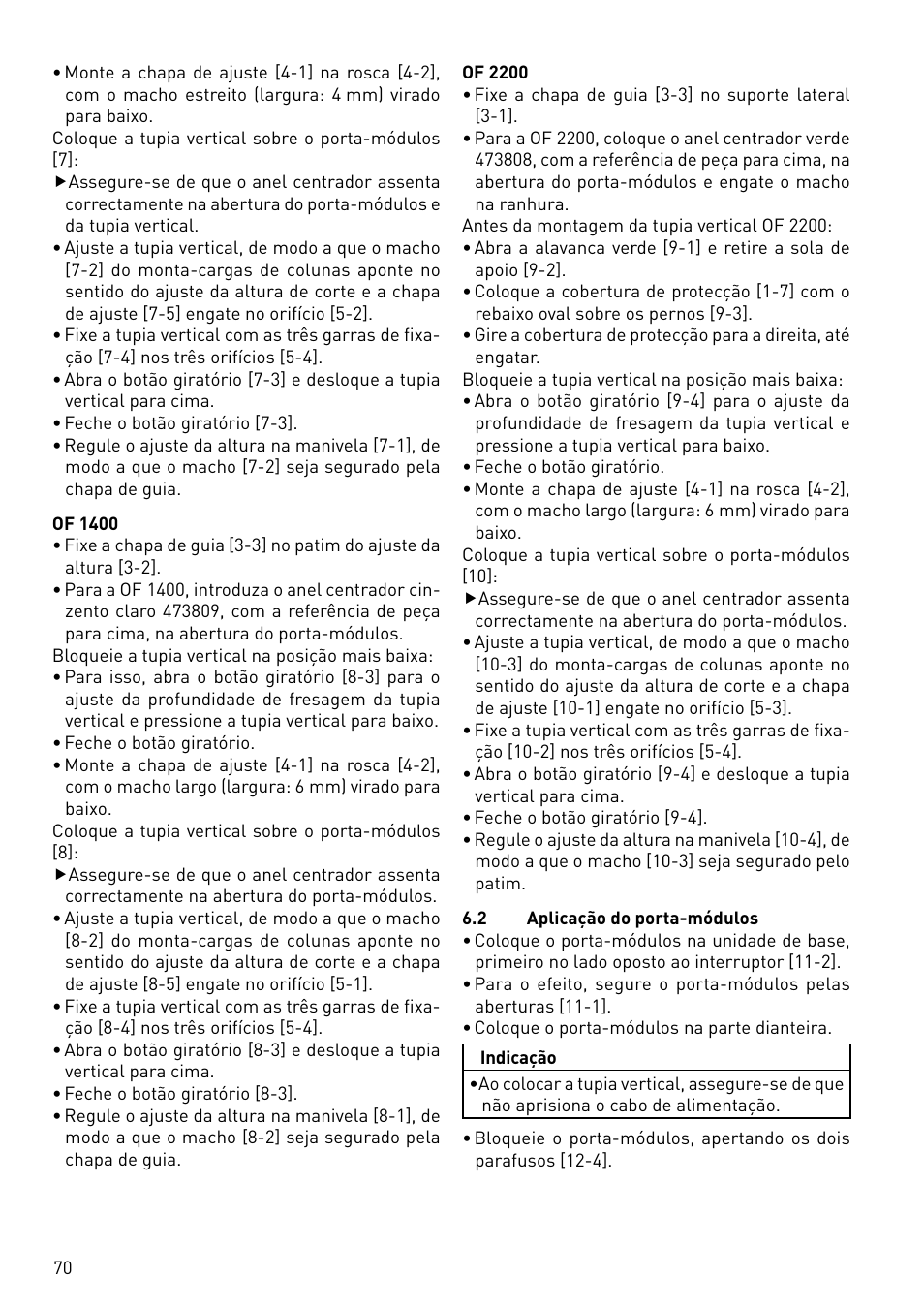 Festool CMS-OF User Manual | Page 70 / 100