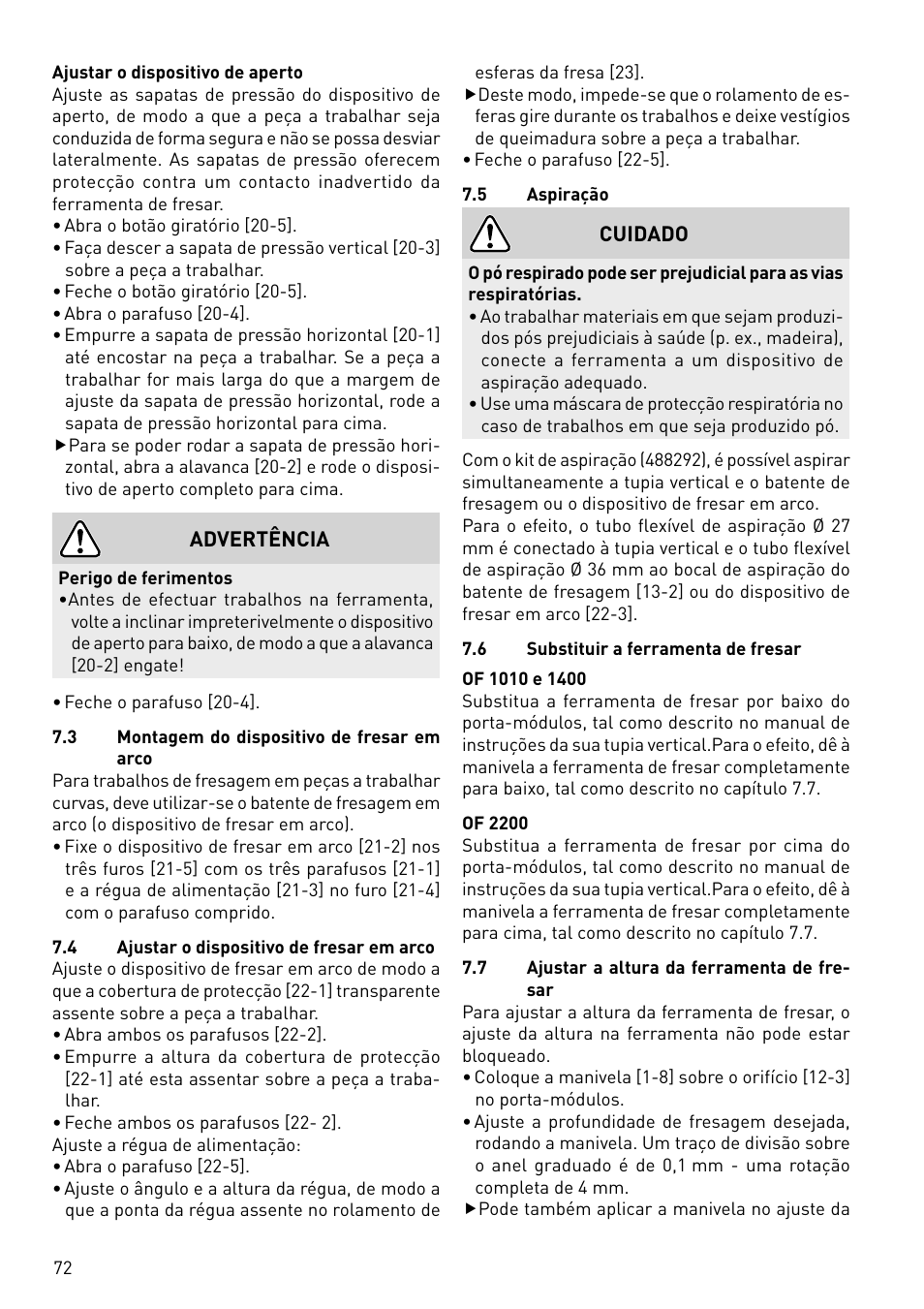 Festool CMS-OF User Manual | Page 72 / 100