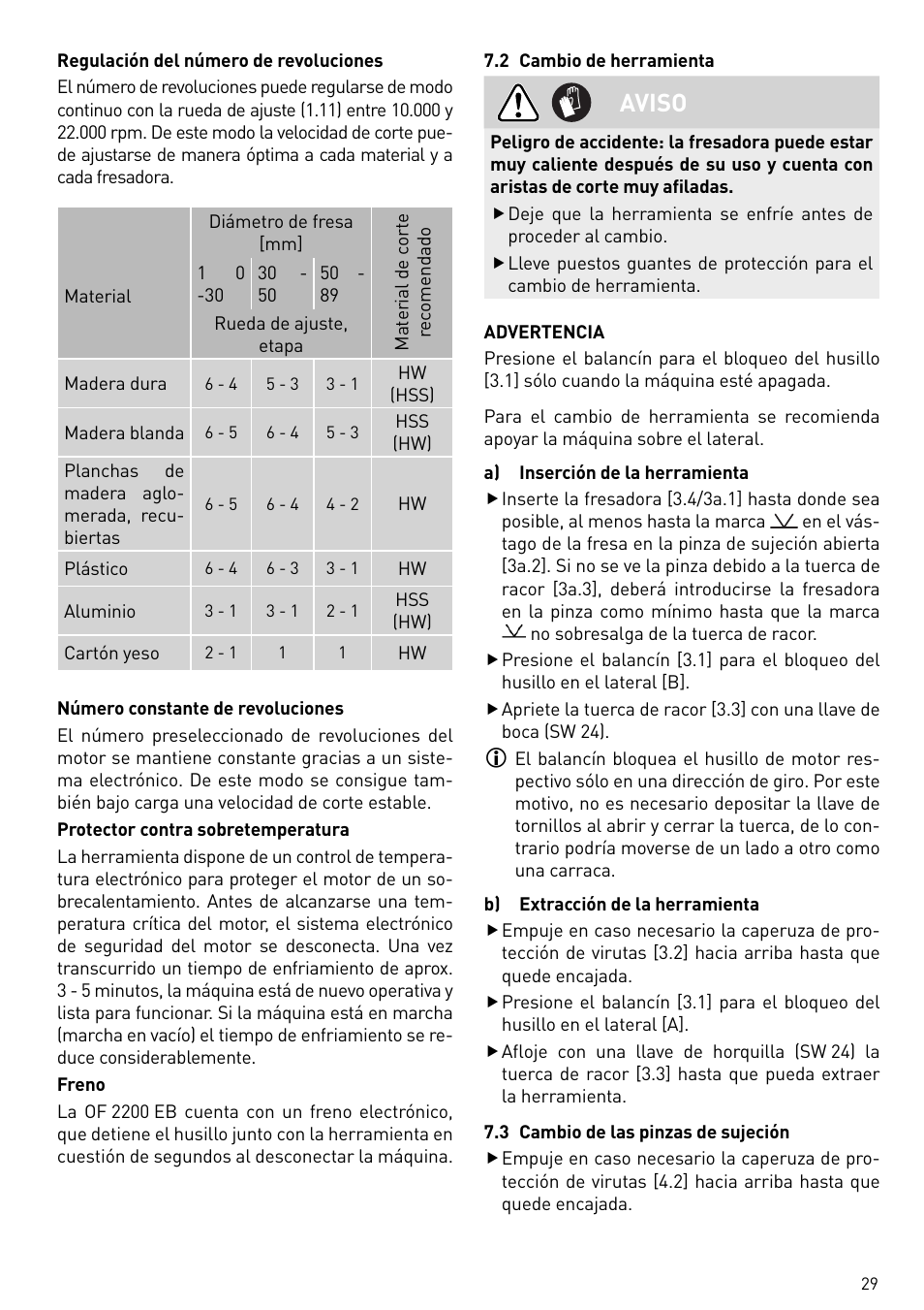 Aviso | Festool OF 2200 EB User Manual | Page 29 / 116