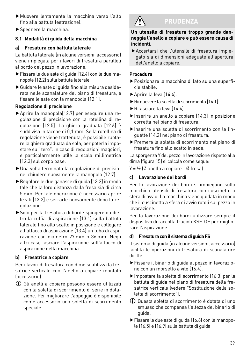 Prudenza | Festool OF 2200 EB User Manual | Page 39 / 116