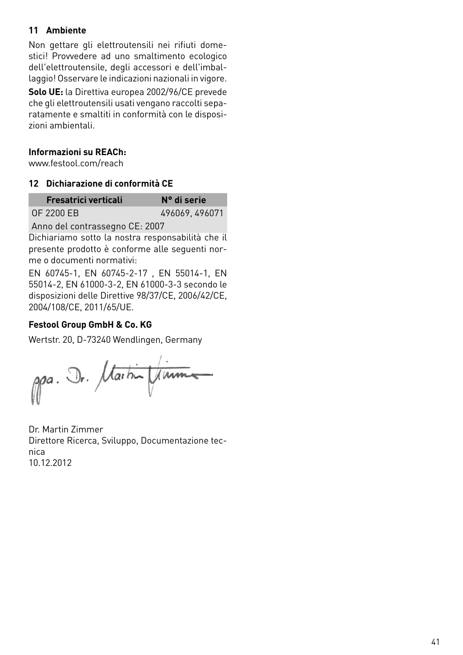 Festool OF 2200 EB User Manual | Page 41 / 116