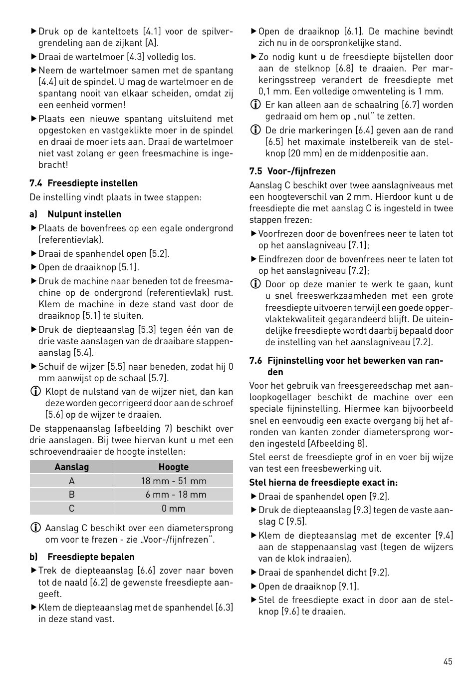 Festool OF 2200 EB User Manual | Page 45 / 116