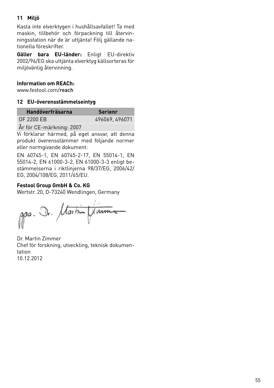 Festool OF 2200 EB User Manual | Page 55 / 116