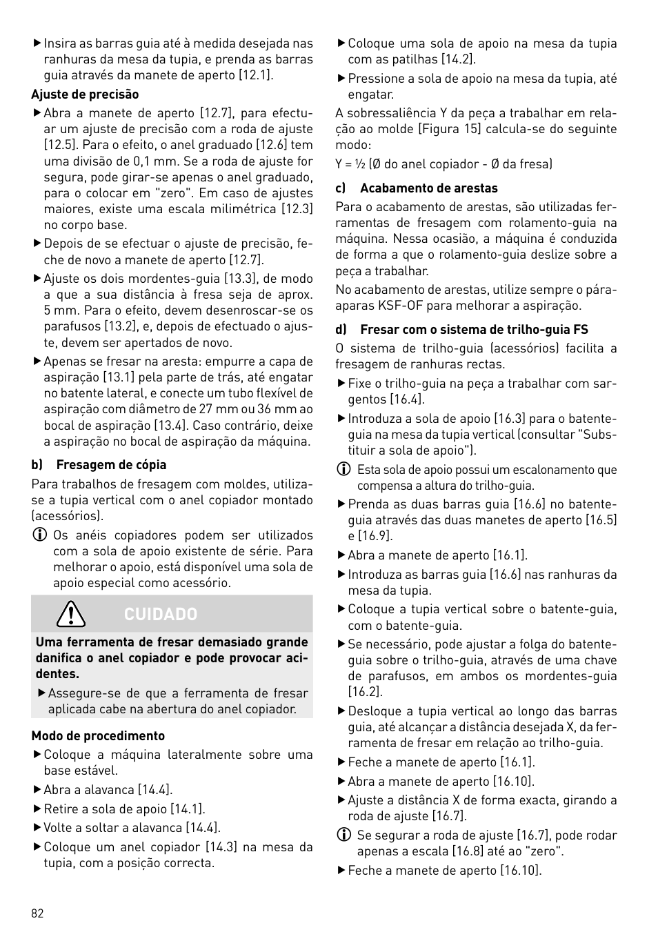 Cuidado | Festool OF 2200 EB User Manual | Page 82 / 116