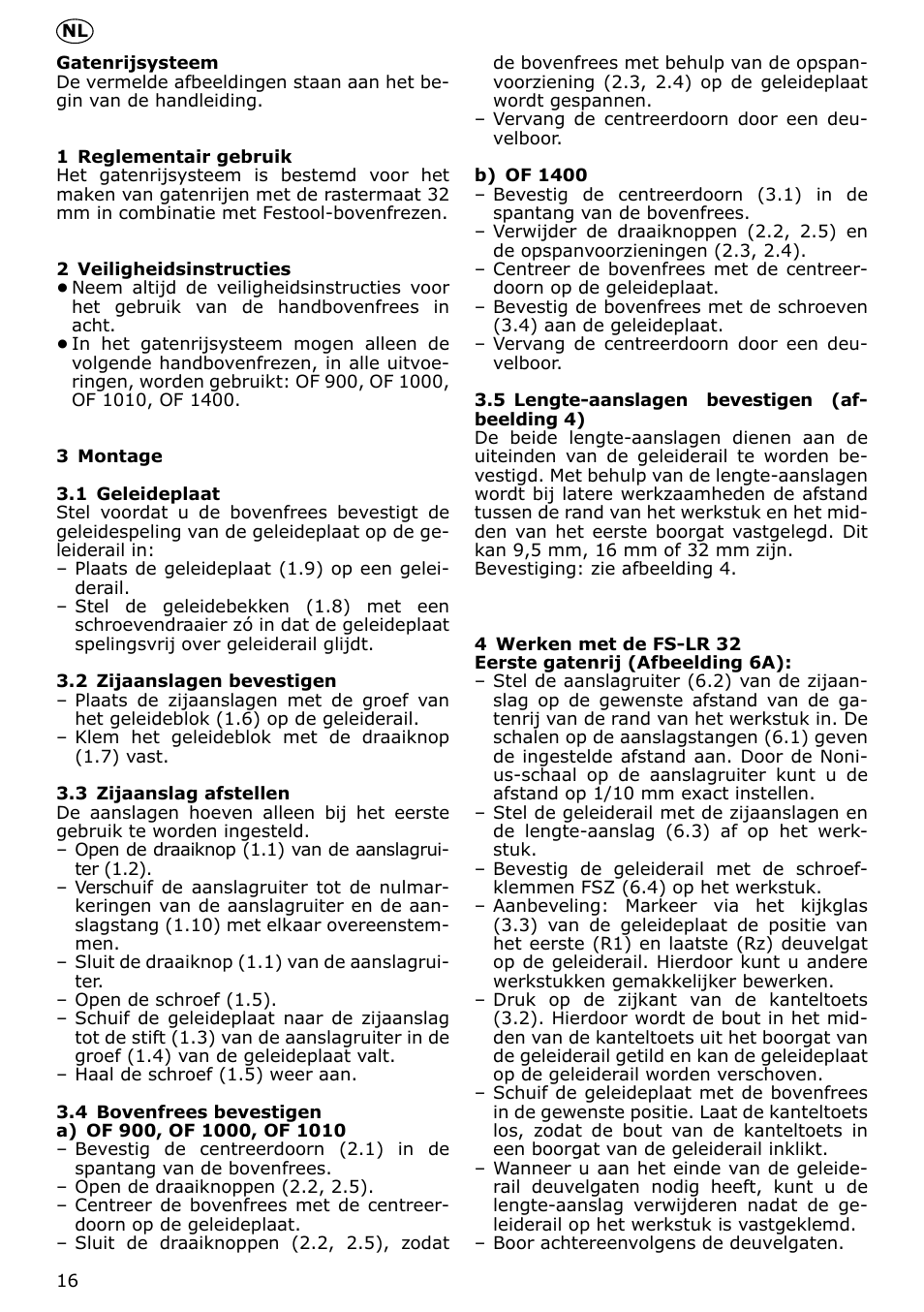 Festool LR 32 accessories User Manual | Page 16 / 54