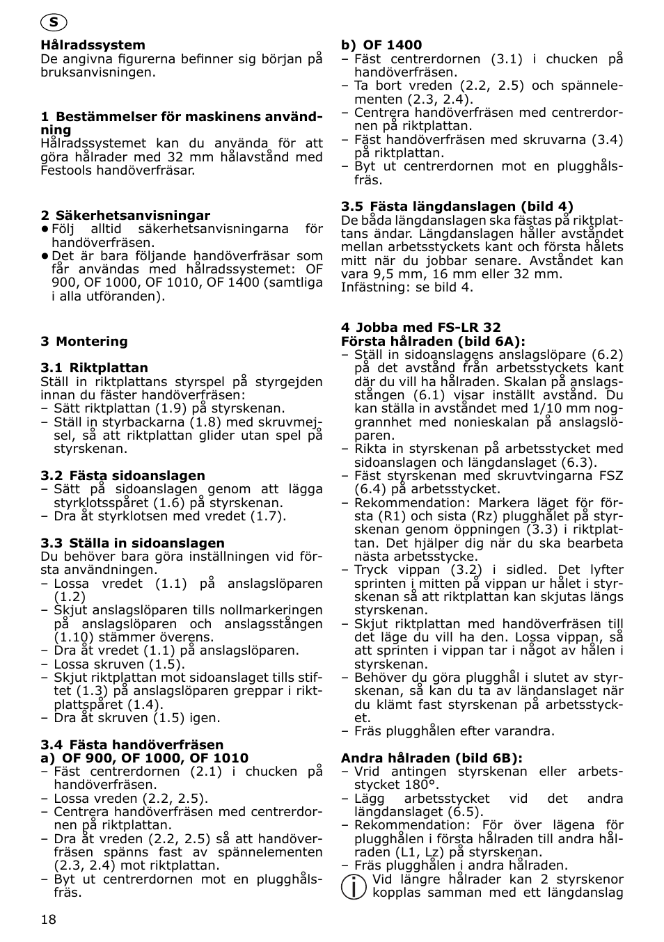 Festool LR 32 accessories User Manual | Page 18 / 54