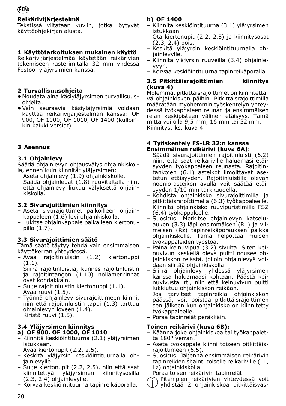 Festool LR 32 accessories User Manual | Page 20 / 54