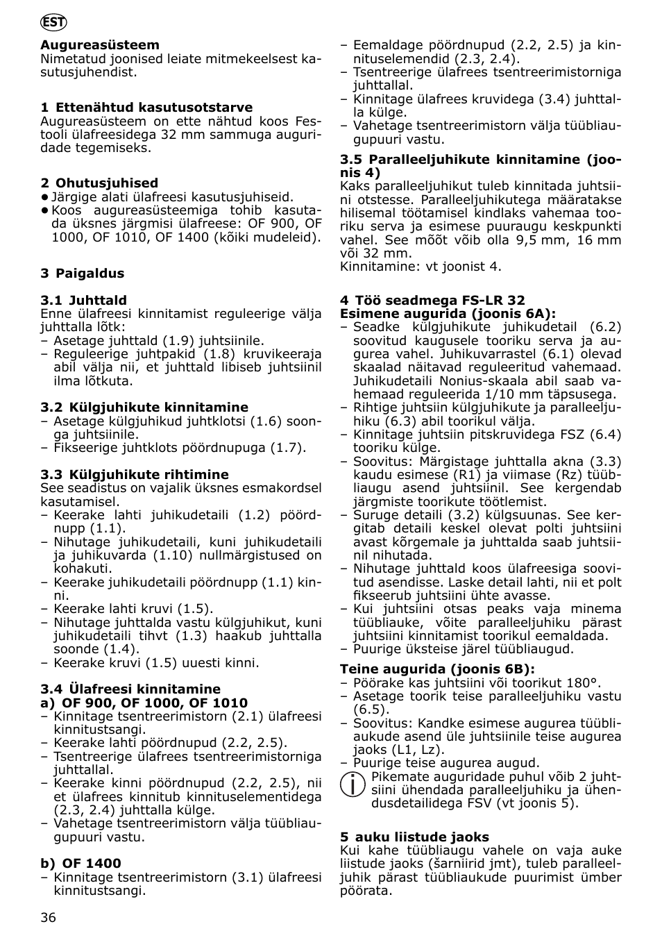 Festool LR 32 accessories User Manual | Page 36 / 54
