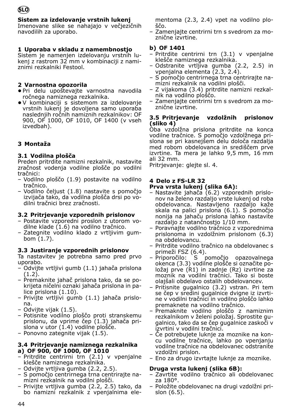 Festool LR 32 accessories User Manual | Page 44 / 54