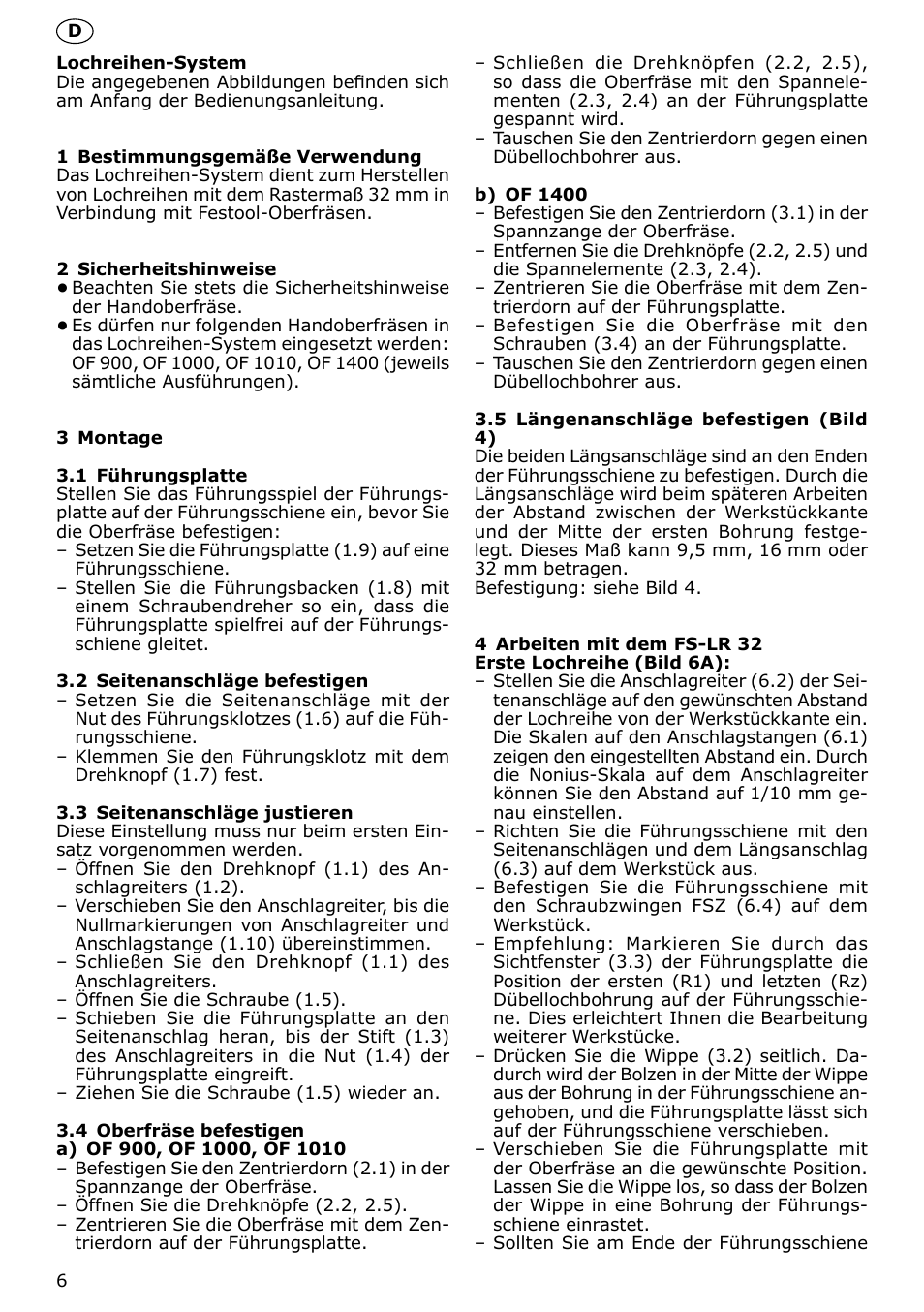 Festool LR 32 accessories User Manual | Page 6 / 54