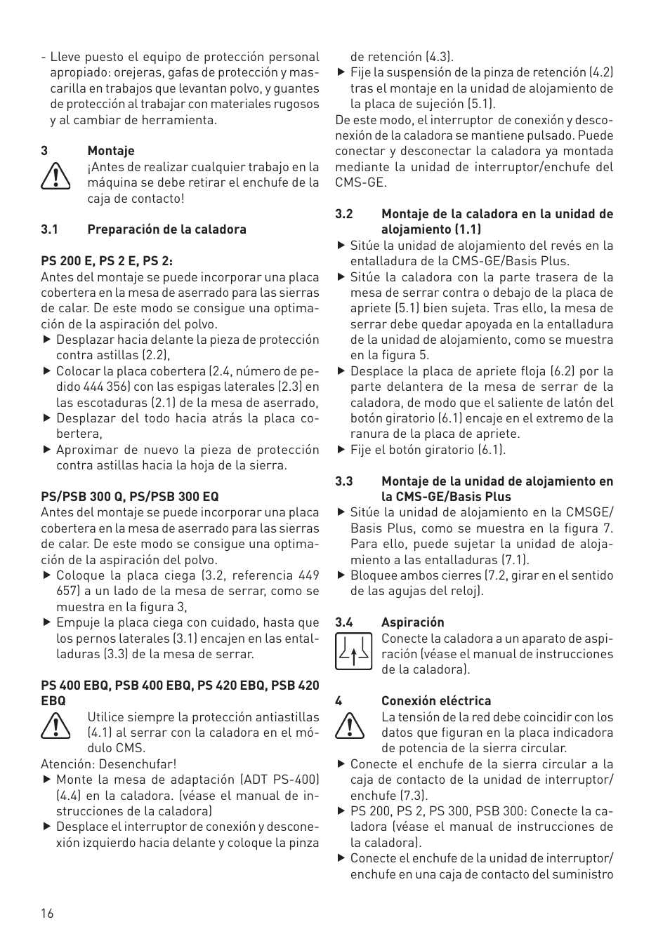 Festool CMS PS 300 User Manual | Page 16 / 48