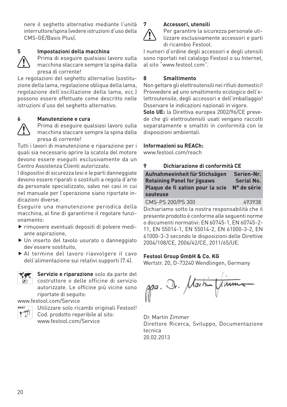 Festool CMS PS 300 User Manual | Page 20 / 48