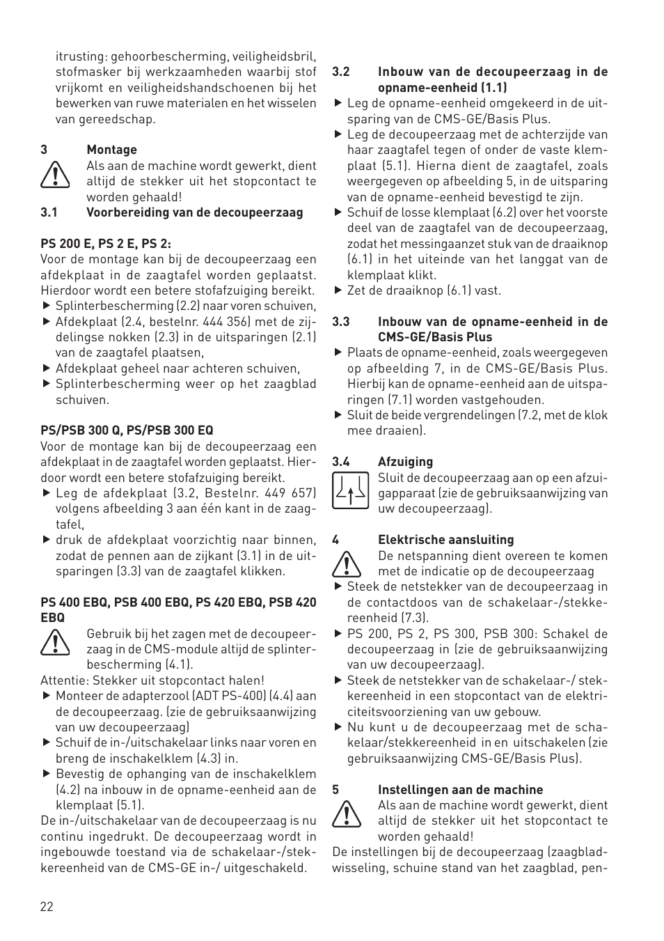 Festool CMS PS 300 User Manual | Page 22 / 48