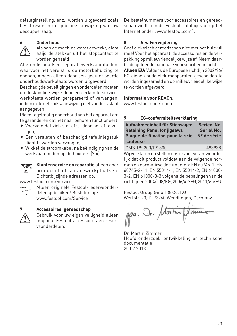 Festool CMS PS 300 User Manual | Page 23 / 48