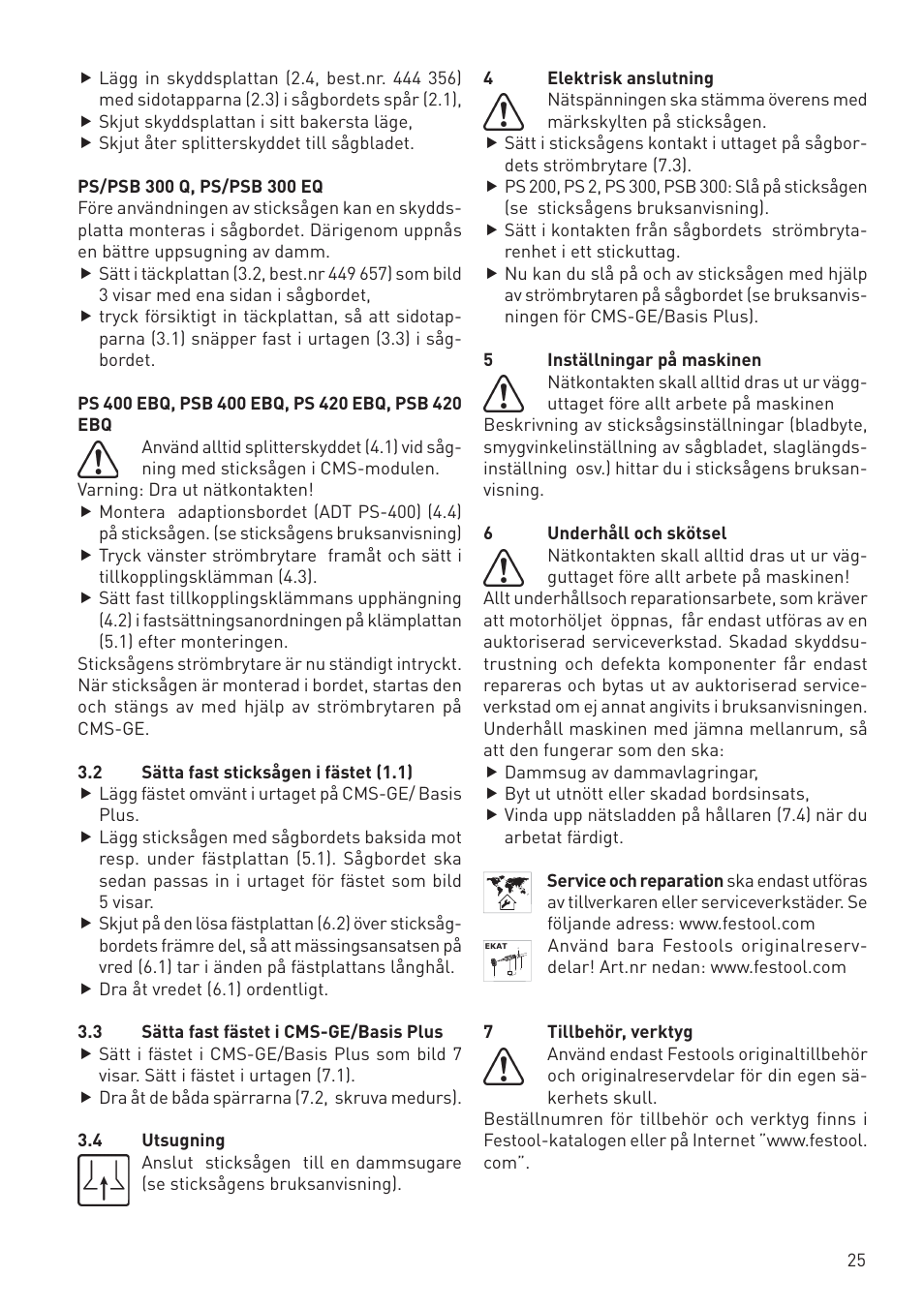 Festool CMS PS 300 User Manual | Page 25 / 48