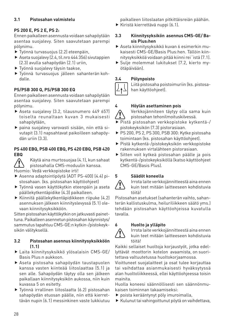 Festool CMS PS 300 User Manual | Page 28 / 48