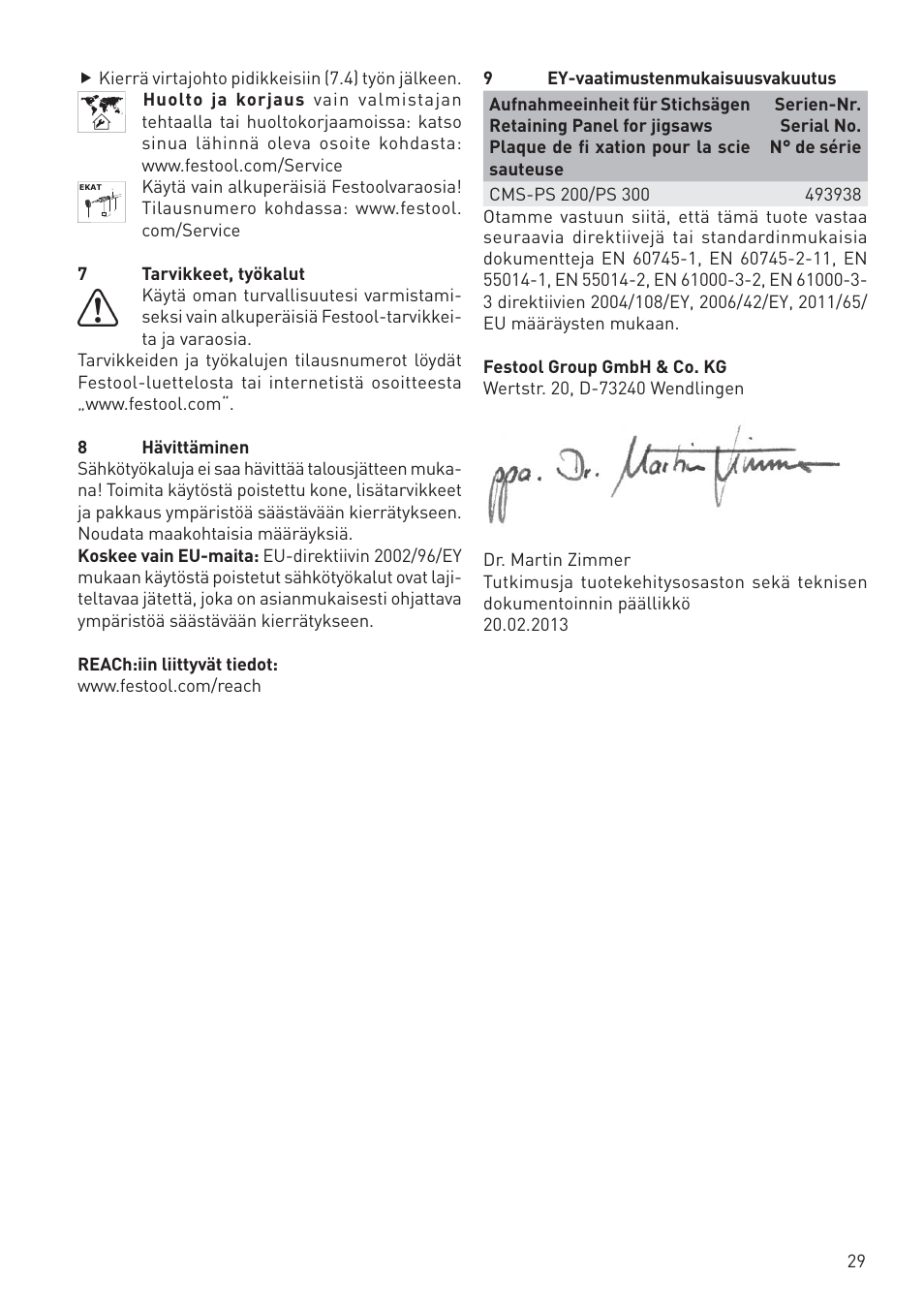 Festool CMS PS 300 User Manual | Page 29 / 48