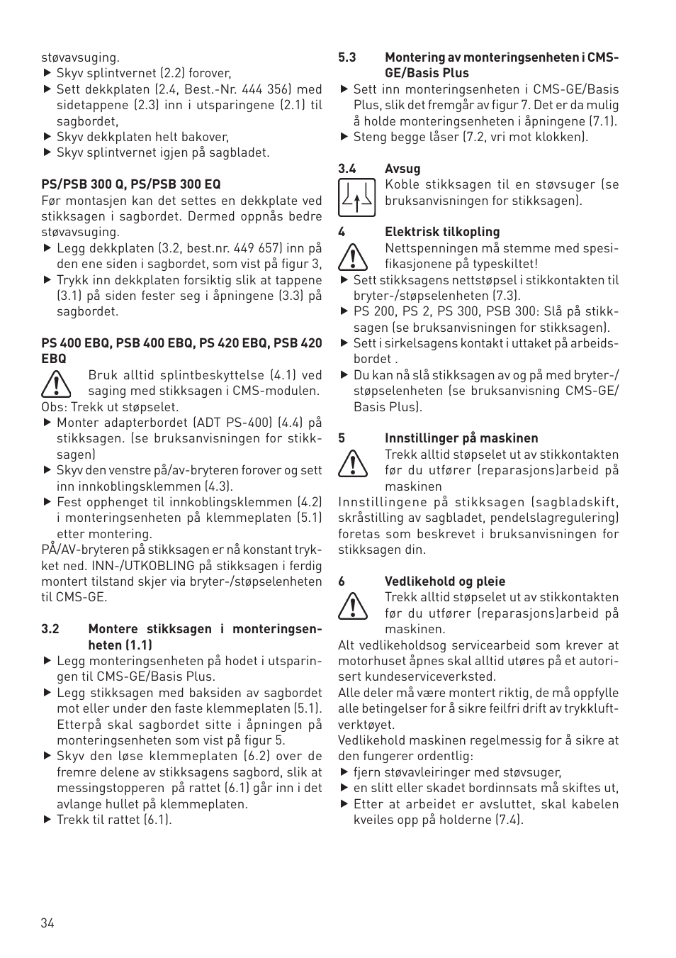 Festool CMS PS 300 User Manual | Page 34 / 48