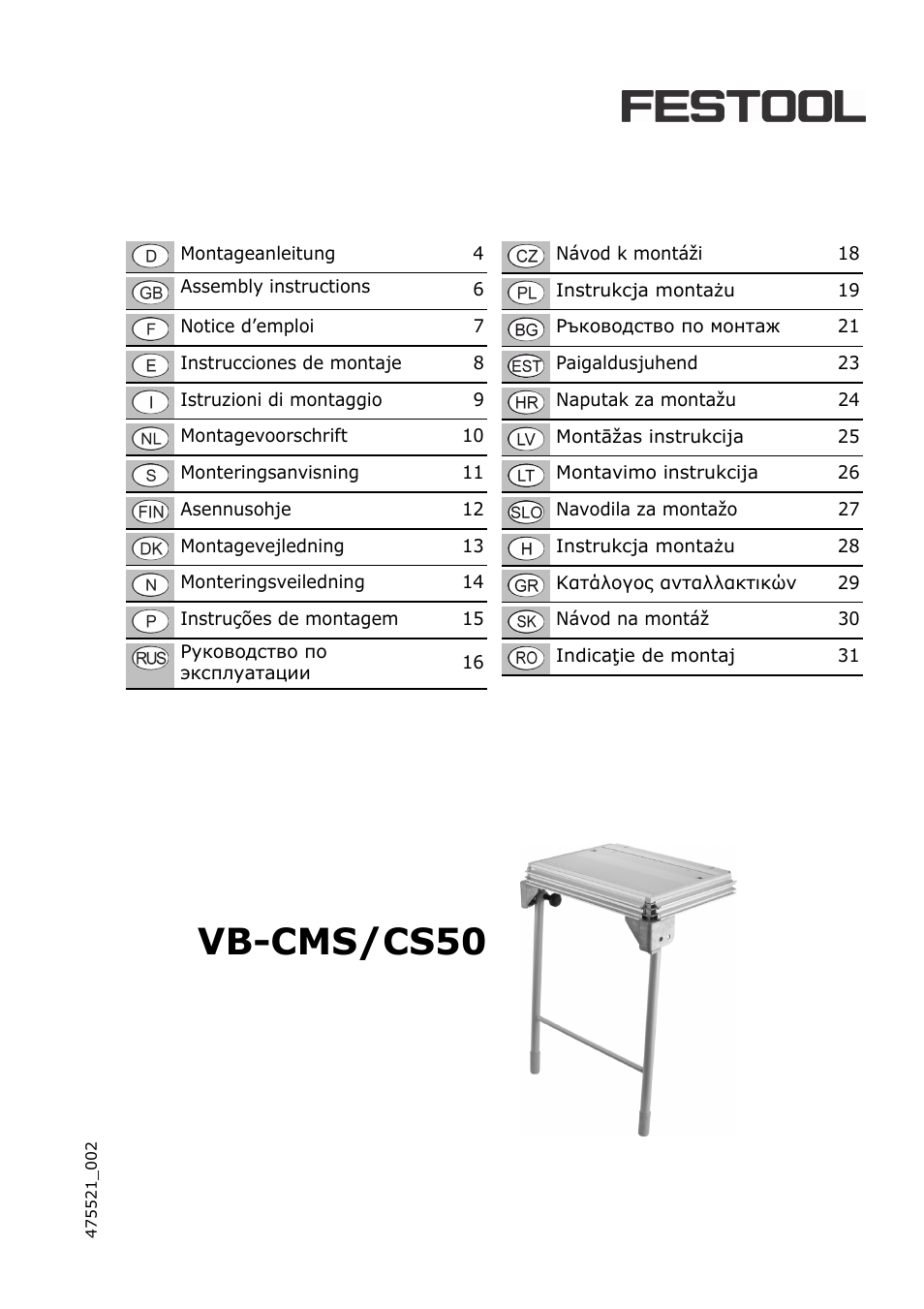 Festool CS 50 accessories PRECISIO User Manual | 38 pages