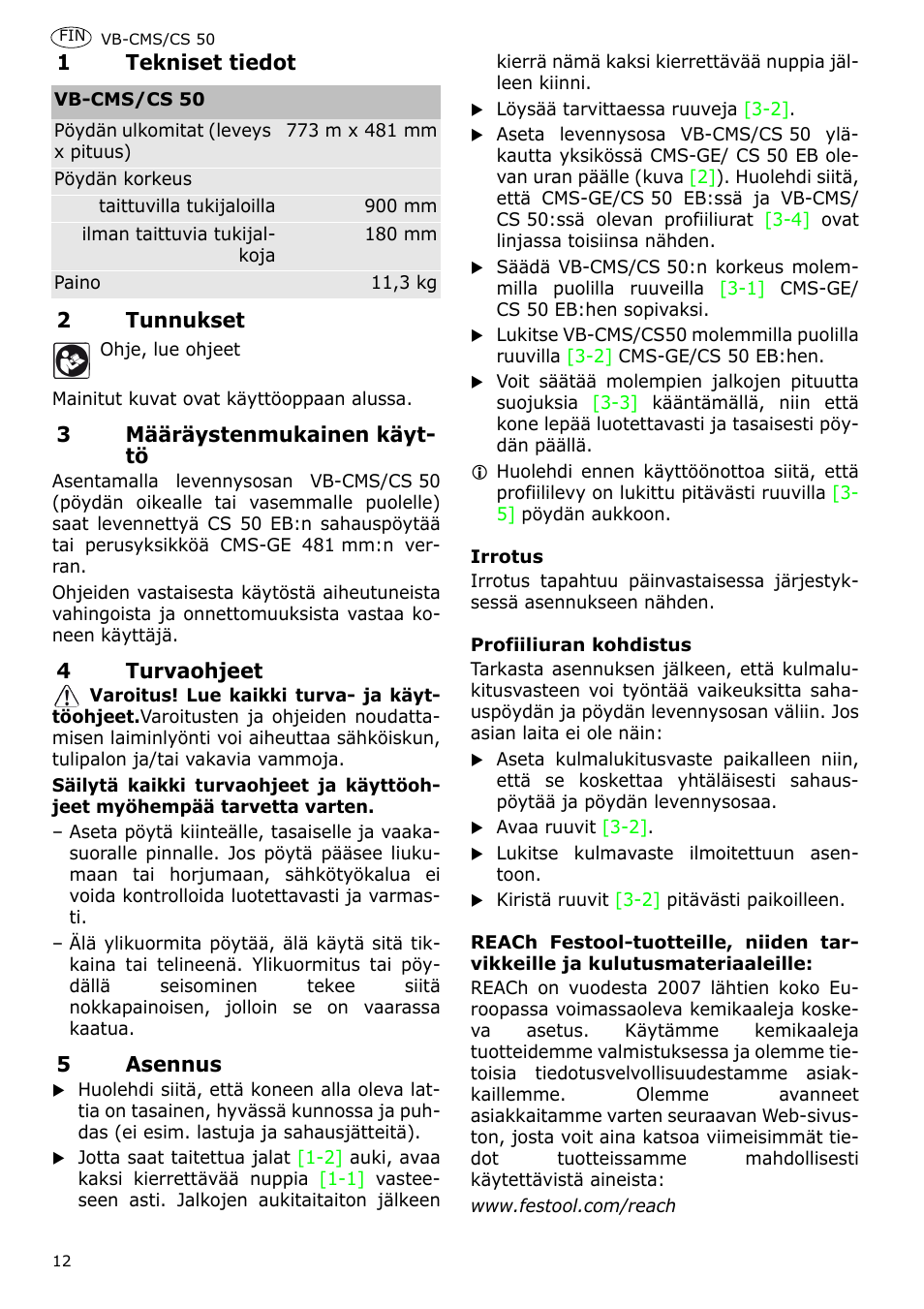 Festool CS 50 accessories PRECISIO User Manual | Page 14 / 38
