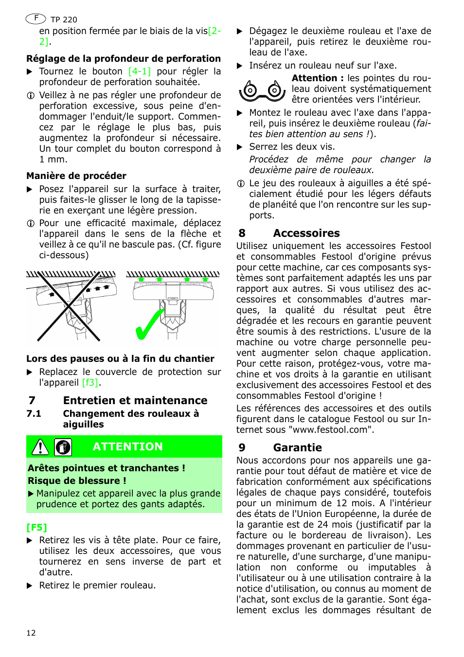 Festool TP 220 User Manual | Page 12 / 38