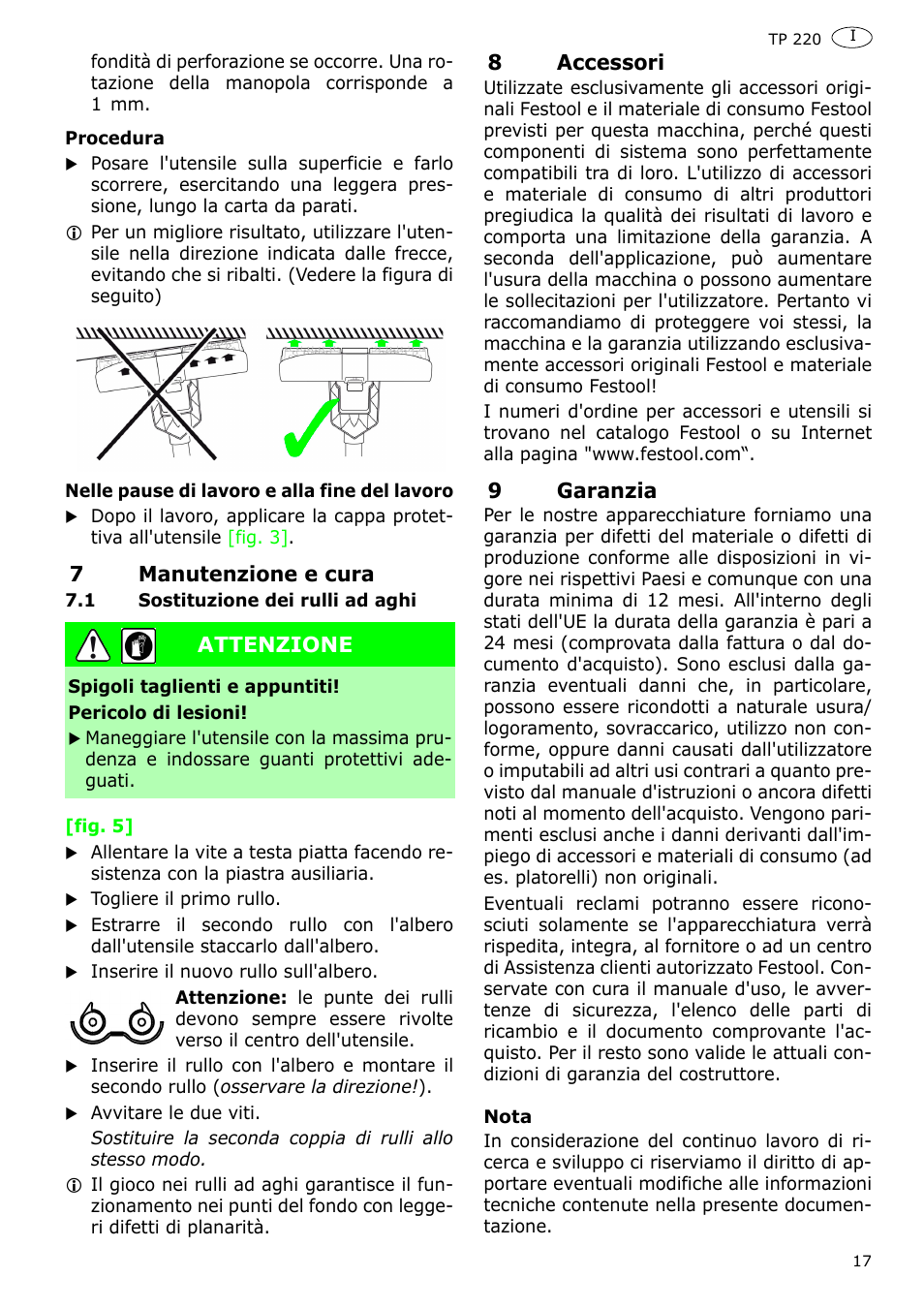 Festool TP 220 User Manual | Page 17 / 38