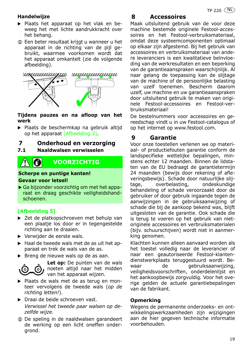 Festool TP 220 User Manual | Page 19 / 38
