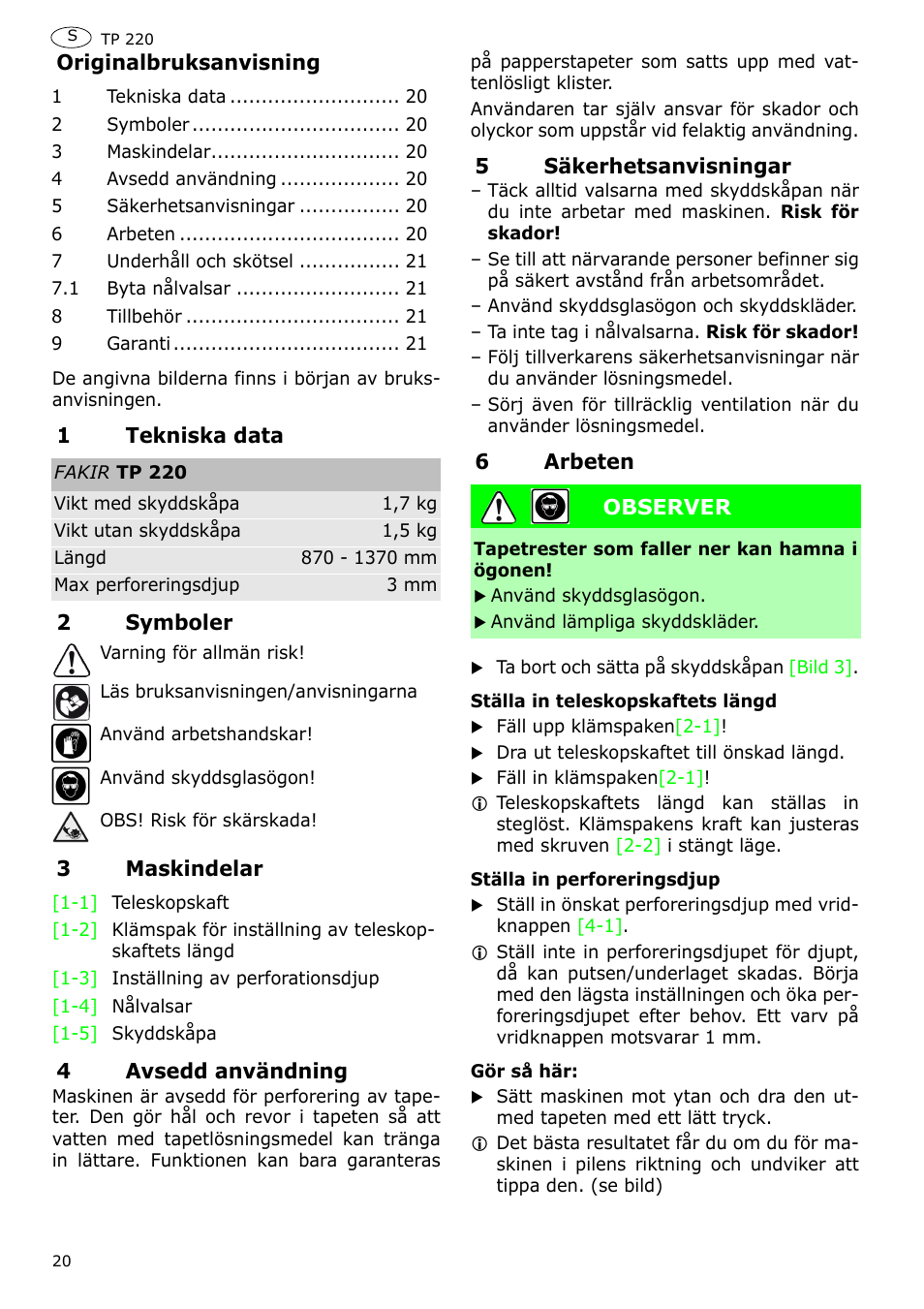 Festool TP 220 User Manual | Page 20 / 38