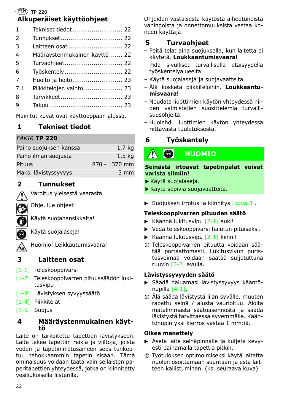 Festool TP 220 User Manual | Page 22 / 38