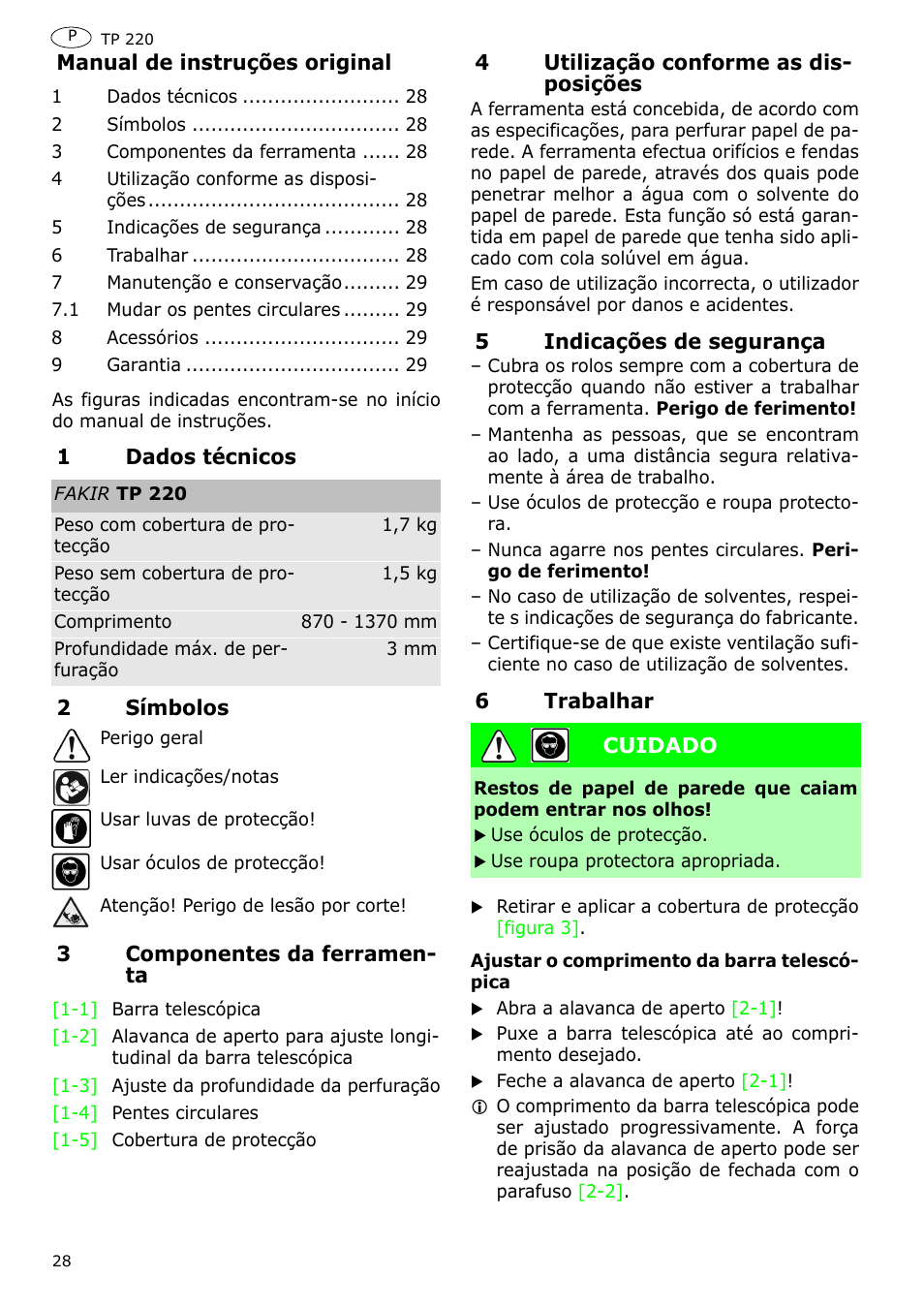 Festool TP 220 User Manual | Page 28 / 38