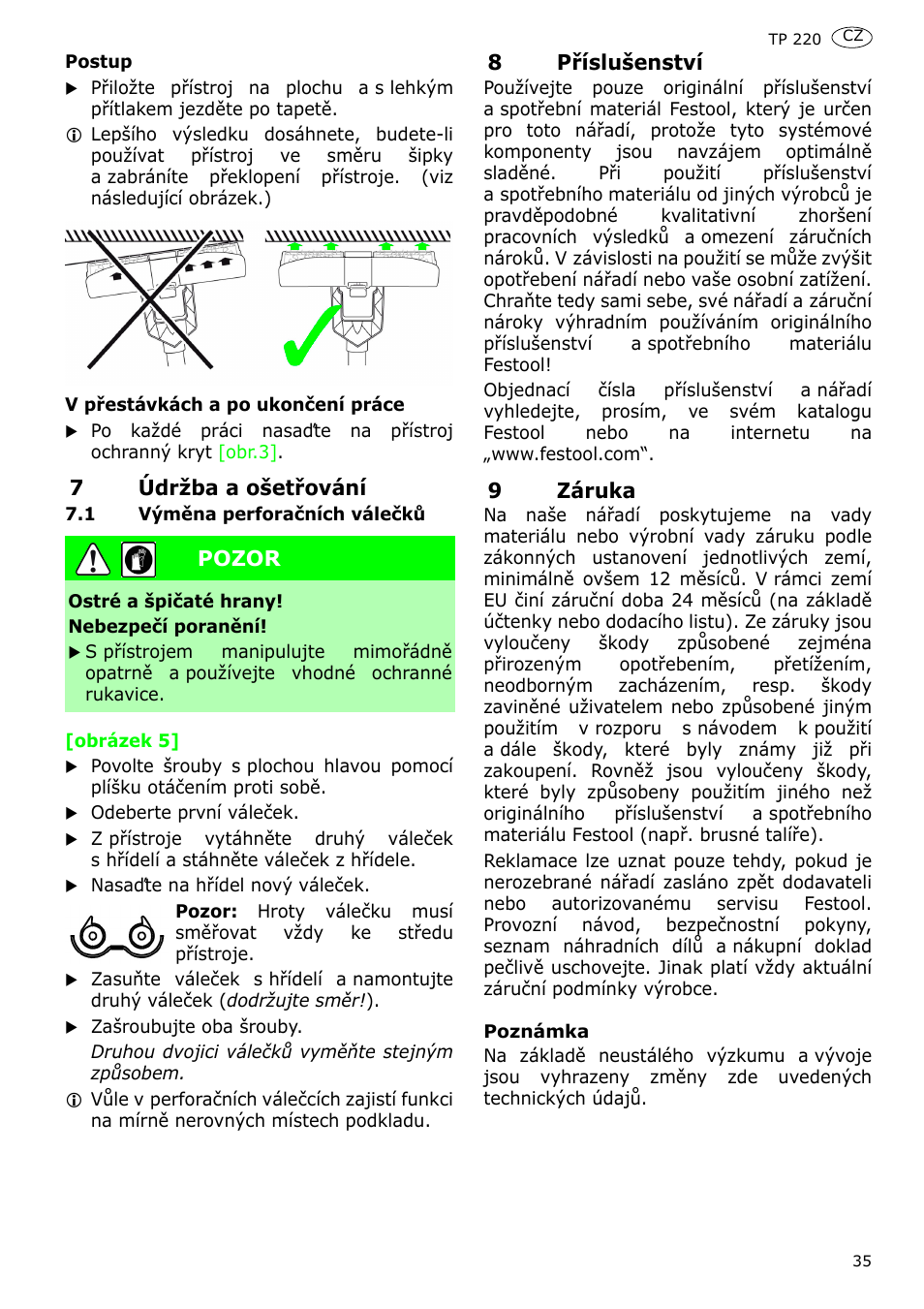 Festool TP 220 User Manual | Page 35 / 38