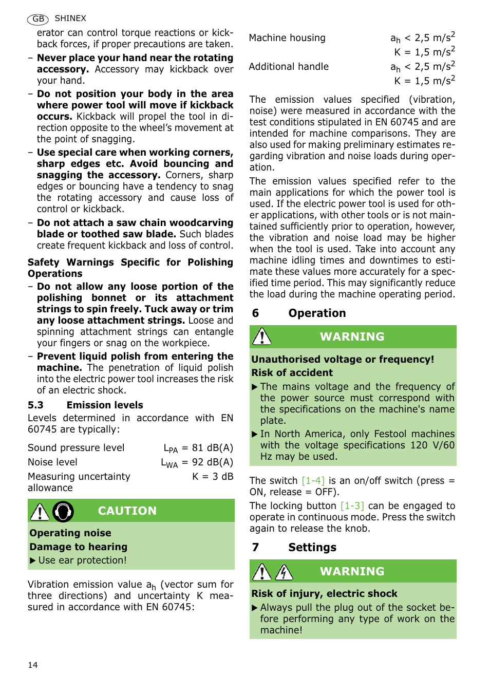 Festool SHINEX RAP 150 FE User Manual | Page 14 / 85