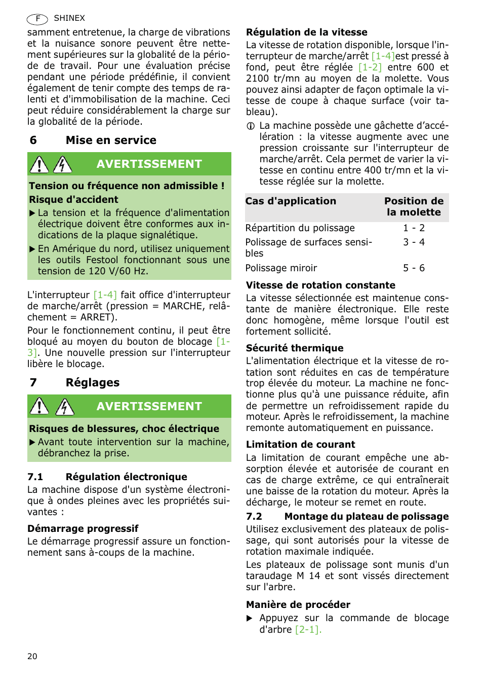 Festool SHINEX RAP 150 FE User Manual | Page 20 / 85