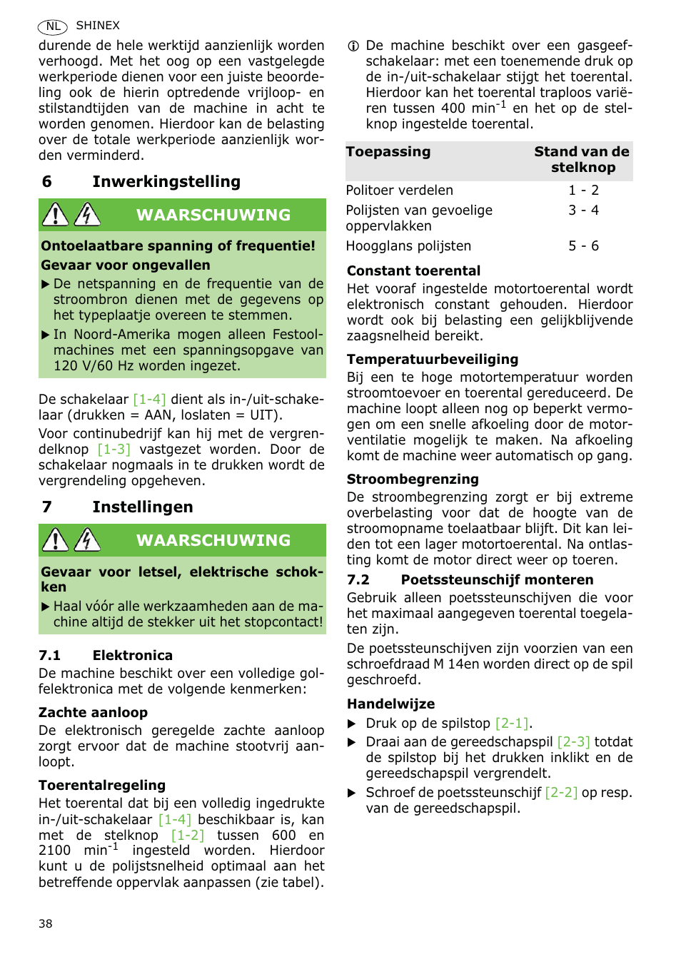 Festool SHINEX RAP 150 FE User Manual | Page 38 / 85