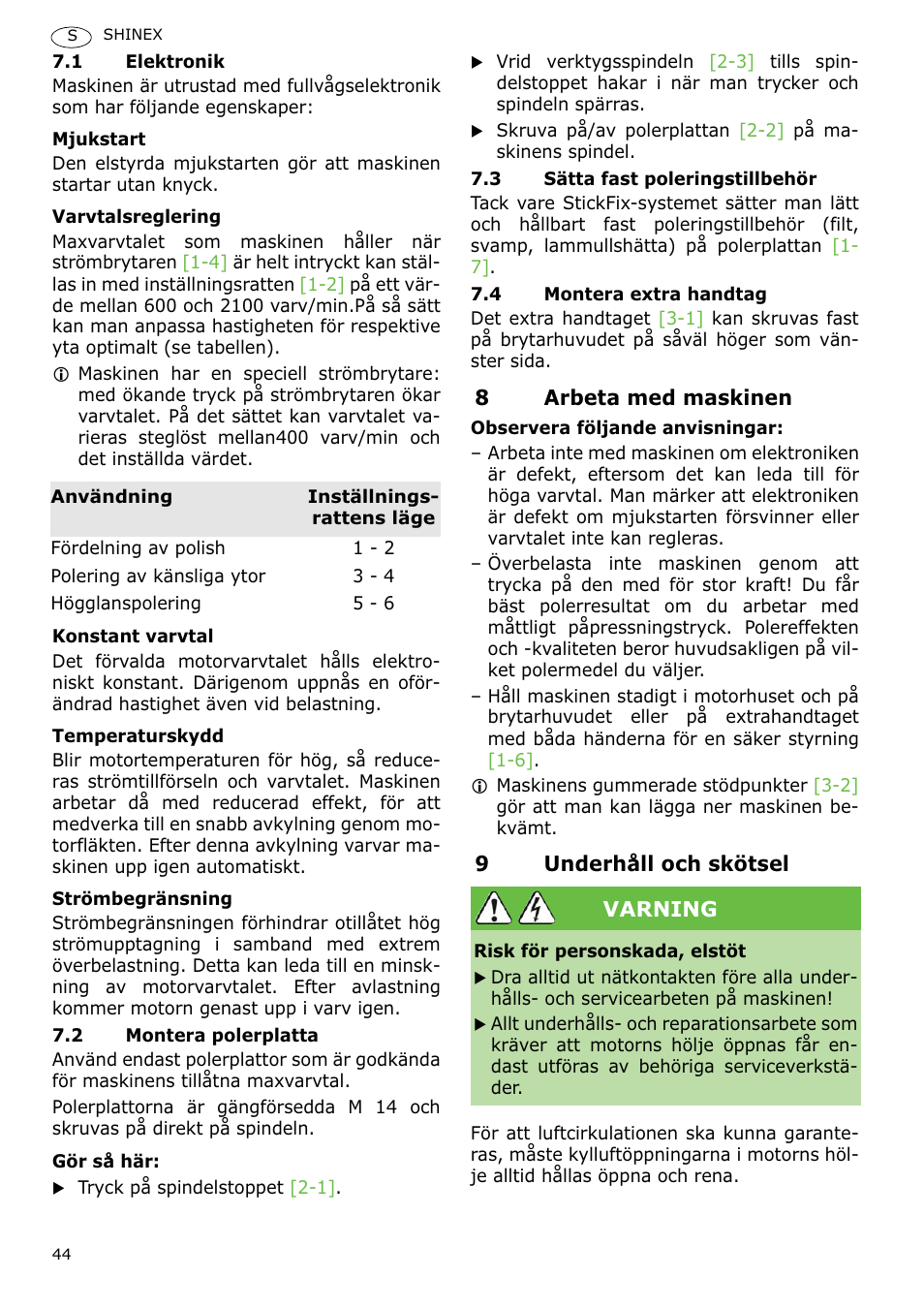 Festool SHINEX RAP 150 FE User Manual | Page 44 / 85