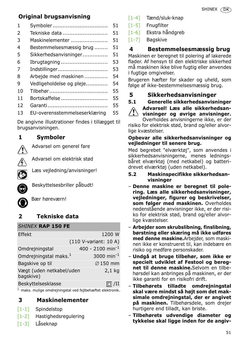 Festool SHINEX RAP 150 FE User Manual | Page 51 / 85