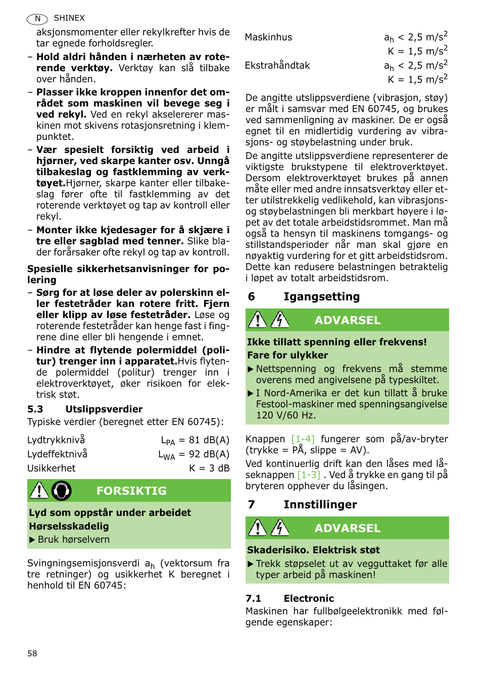 Festool SHINEX RAP 150 FE User Manual | Page 58 / 85